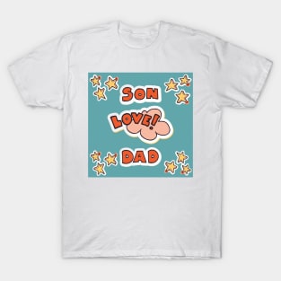 Son Love Dad Blue and Orange T-Shirt